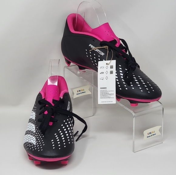 Adidas Unisex Accuracy.4 FxG GW4604 Soccer Cleats Black/Pink Men 11 Wmns 13 New - Picture 3 of 11